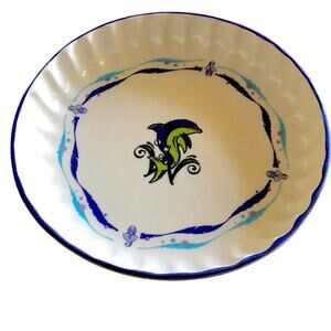 Dolphin Design Quiche Dish SeaWorld Pies Decorative Vintage